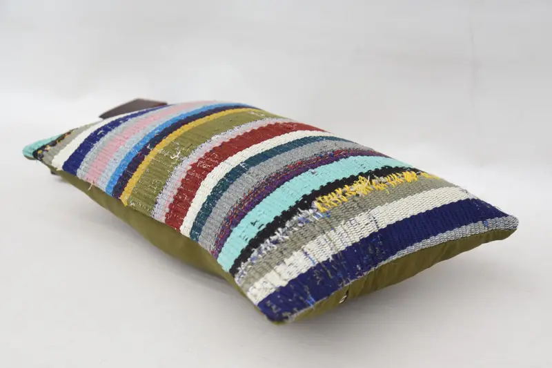 Car Pillow Case, Vintage Kilim Pillow, Kilim Pillow Cover, Pillow Case, 12x20 Blue Cushion Cover, Meditation Cushion Cover, Gift Pillow - 6