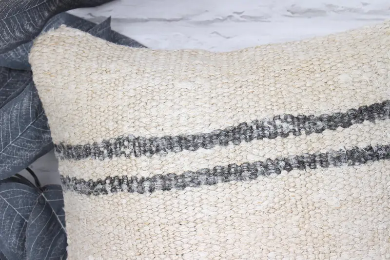 12x12 White Pillow, Antique Pillows, Ethnical Kilim Rug Pillow, Pillow for Sofa, Handwoven Pillow Case, Authentic Cushion Case, Pillow Case - 2
