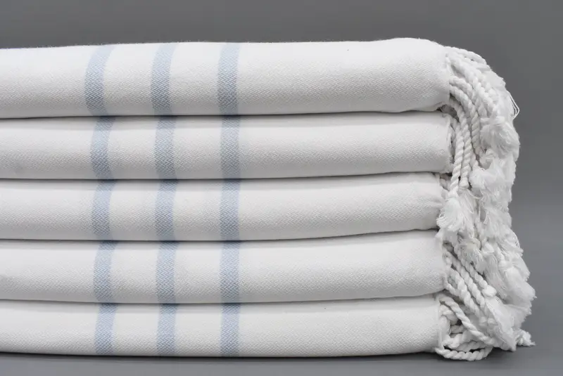 Personalized Bridesmaid Gift, Organic Cotton Bath Towel, White Stripes, 70x40 Inches