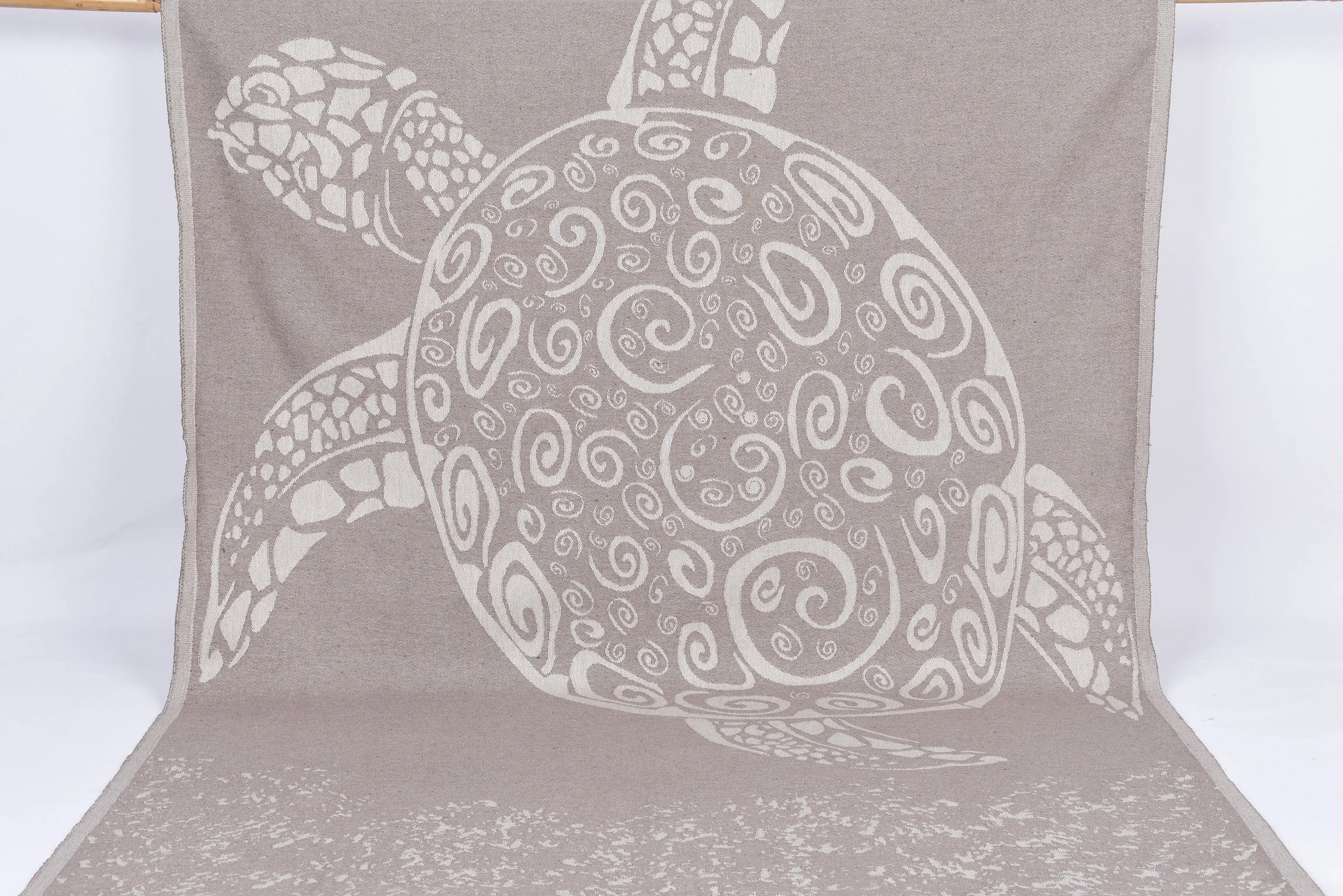 Beach Towel Personalized Turkish Cotton Brown Carretta, 70x40 Inches - 1