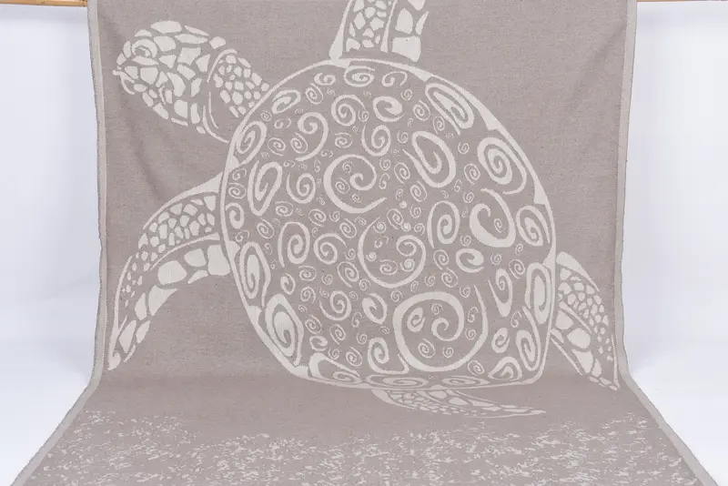 Beach Towel Personalized Turkish Cotton Brown Carretta, 70x40 Inches