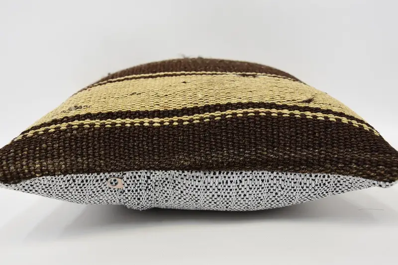 12x12 Brown Cushion, Oriental Pillow Sham, Pillow Case, Pillow for Couch, Vintage Cushion, Throw Kilim Pillow, Bed Cushion Case, Kilim Pillow Cover - 5