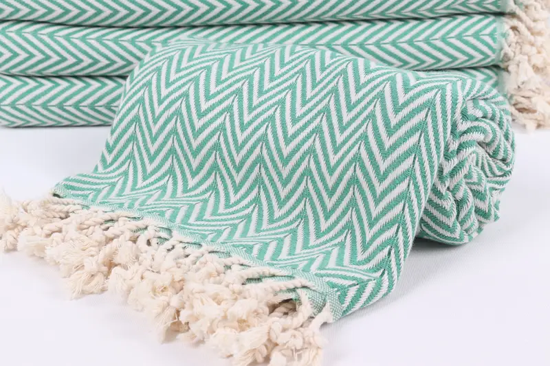 Turkish beach towel, Handmade Gift, Unique Wedding Gift, Gift Boxes Towel, Organic Cotton Towel, 70x40 Cotton Zig zag Towel, Absorbent Turkish towel - 4