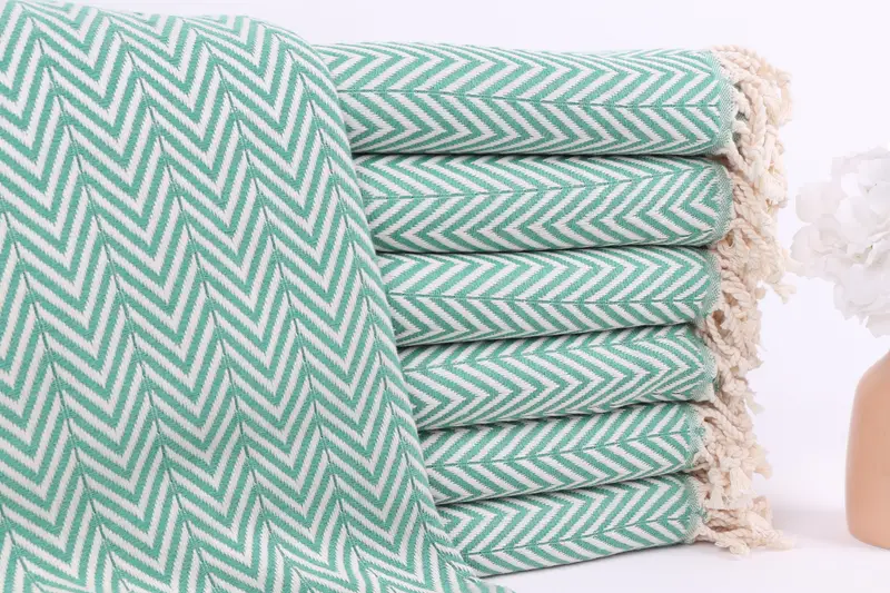 Turkish beach towel, Handmade Gift, Unique Wedding Gift, Gift Boxes Towel, Organic Cotton Towel, 70x40 Cotton Zig zag Towel, Absorbent Turkish towel - 1
