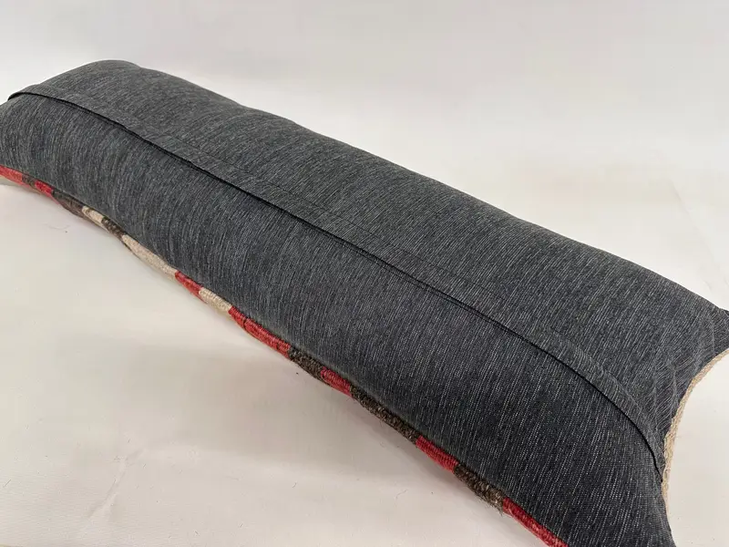 Pillow for Couch, Cotton Cushion, Patio Pillow Cover, 12x36 Red Cushion Cover, Handmade Kilim Cushion, Kilim Pillow Cover, Pillow Cover - 7