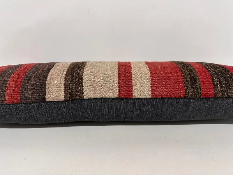Pillow for Couch, Cotton Cushion, Patio Pillow Cover, 12x36 Red Cushion Cover, Handmade Kilim Cushion, Kilim Pillow Cover, Pillow Cover - 5