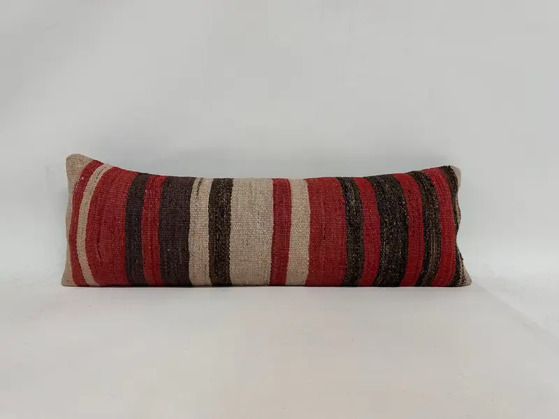 Pillow for Couch, Cotton Cushion, Patio Pillow Cover, 12x36 Red Cushion Cover, Handmade Kilim Cushion, Kilim Pillow Cover, Pillow Cover - 1