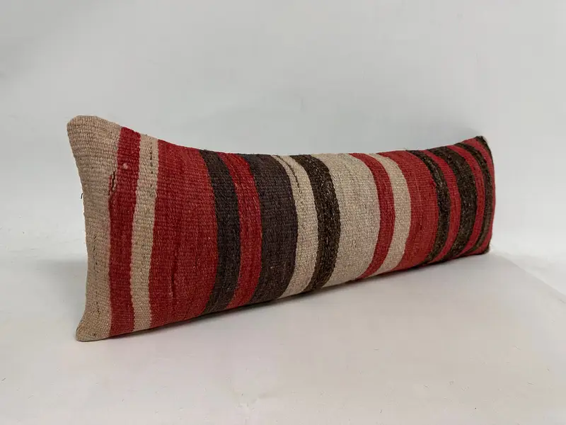 Pillow for Couch, Cotton Cushion, Patio Pillow Cover, 12x36 Red Cushion Cover, Handmade Kilim Cushion, Kilim Pillow Cover, Pillow Cover - 2