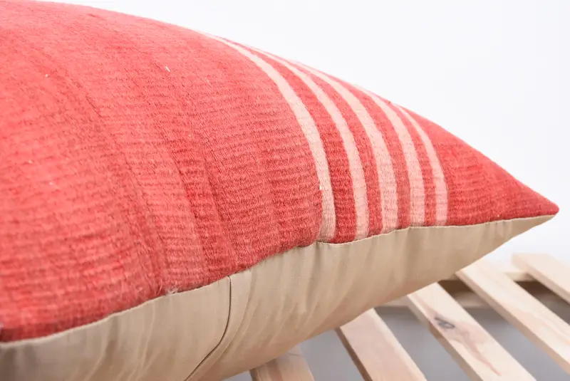 Pattern Throw Cushion Case, Pillow Cover, Tribal Cushion, Pillow for Sofa, Boho Pillow Sham Cover, Turkish Kilim Pillow, 24x24 Red Pillow Cover - 7