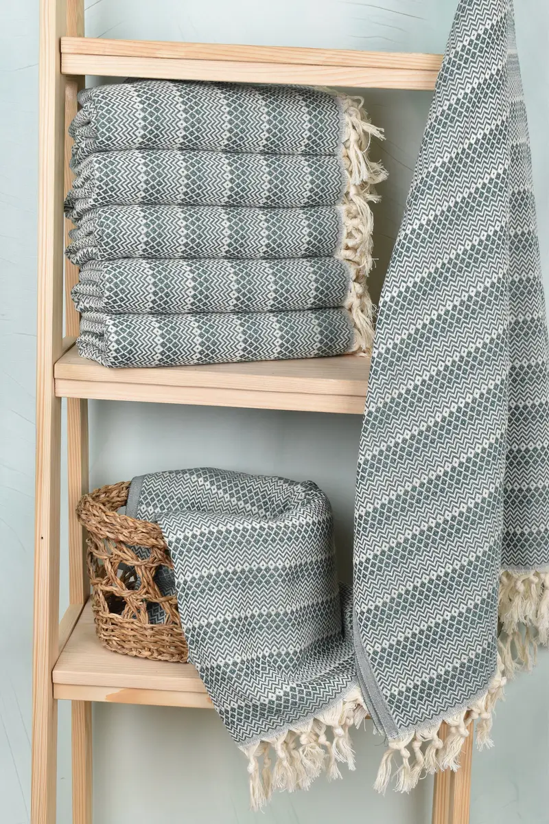 Bridal Shower Gift, Cotton towel, Bridal Shower Favor, Bachelor Bachelorette Party Favors, Embroidered Turkish Towel, 70x38 Cotton Diamond Towel - 3