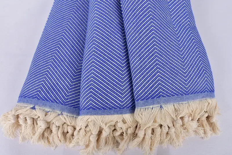Bachelorette Gifts, Bedspread, Boho Throw Blankets, Organic Beach Blanket, First Wedding Anniversary Gift, Birthday Gift, 84x68 Cotton Zig zag Towel - 4
