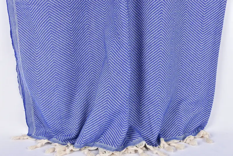 Bachelorette Gifts, Bedspread, Boho Throw Blankets, Organic Beach Blanket, First Wedding Anniversary Gift, Birthday Gift, 84x68 Cotton Zig zag Towel - 8