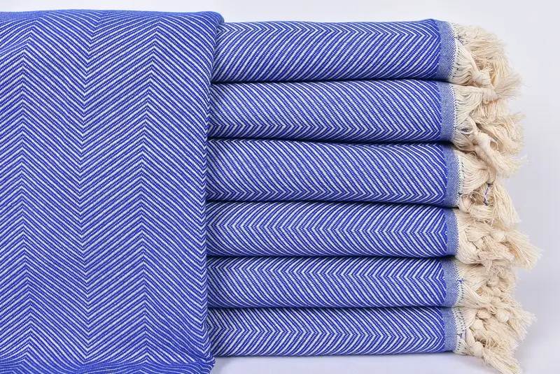 Bachelorette Gifts, Bedspread, Boho Throw Blankets, Organic Beach Blanket, First Wedding Anniversary Gift, Birthday Gift, 84x68 Cotton Zig zag Towel - 1