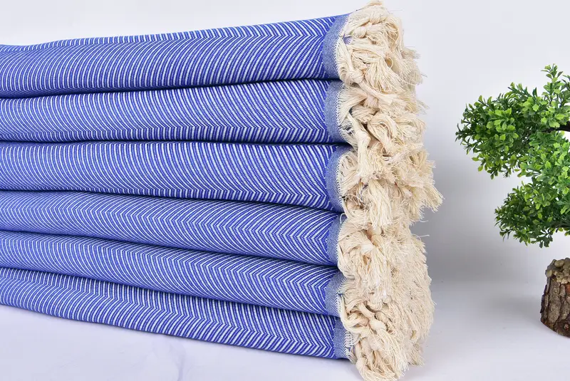 Bachelorette Gifts, Bedspread, Boho Throw Blankets, Organic Beach Blanket, First Wedding Anniversary Gift, Birthday Gift, 84x68 Cotton Zig zag Towel - 3