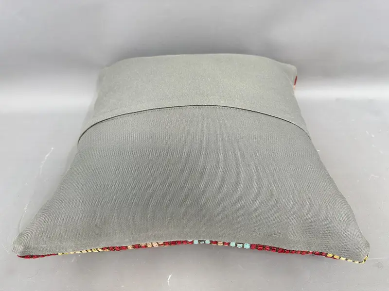 Boho Pillow, Cushion Cover, Sustainable Cushion Cover, 20x20 Red Pillow Case, Seat Cushion, Kilim Pillow, Vintage Kilim Pillow, Toss Cushion Case - 7