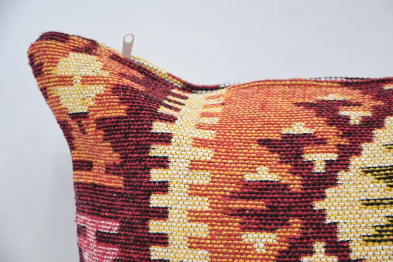 20x28 Red Cushion Cover, Boho Pillow Sham Cover, Pillow Case, Home Decor Pillow, Turkish Kilim Pillow, Pattern Throw Pillow Sham - 2