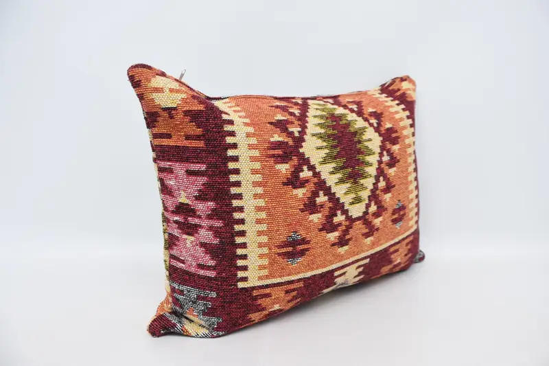 20x28 Red Cushion Cover, Boho Pillow Sham Cover, Pillow Case, Home Decor Pillow, Turkish Kilim Pillow, Pattern Throw Pillow Sham - 3