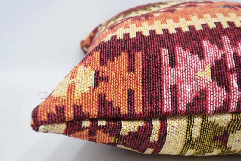 20x28 Red Cushion Cover, Boho Pillow Sham Cover, Pillow Case, Home Decor Pillow, Turkish Kilim Pillow, Pattern Throw Pillow Sham - 5