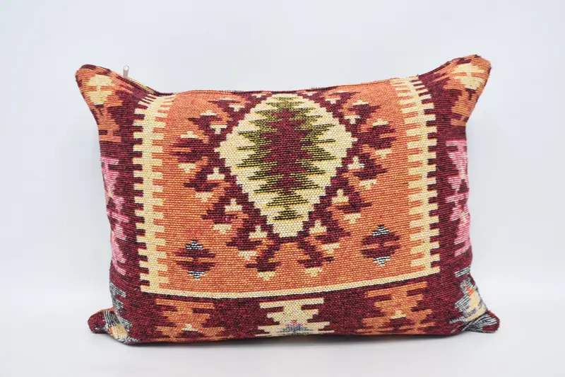20x28 Red Cushion Cover, Boho Pillow Sham Cover, Pillow Case, Home Decor Pillow, Turkish Kilim Pillow, Pattern Throw Pillow Sham - 1