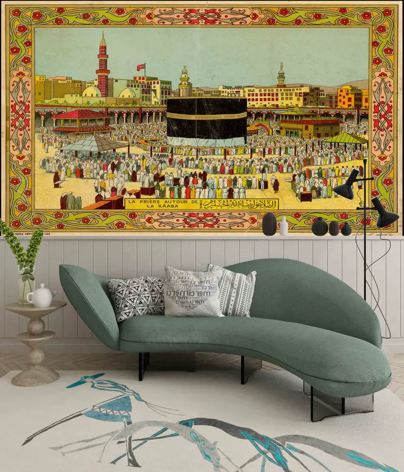3D Printing, Kaaba Wallpaper, Muslim Wall Art, Art Deco Wallpaper, Muslim Gift Wall Poster, Accent Wall, Islamic Wall Mural, Peel and Stick, - 6