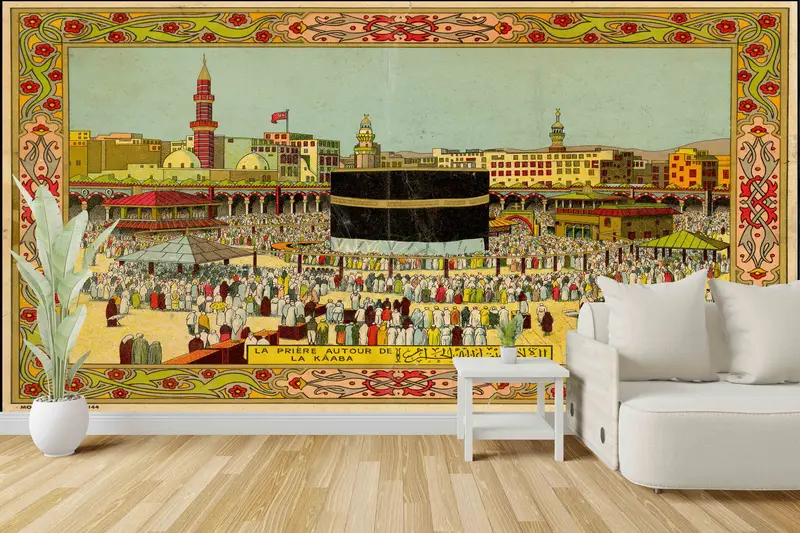 3D Printing, Kaaba Wallpaper, Muslim Wall Art, Art Deco Wallpaper, Muslim Gift Wall Poster, Accent Wall, Islamic Wall Mural, Peel and Stick, - 8