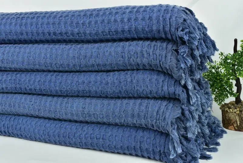 Monogram Blanket, 104x80 Cotton Waffle Towel, Girl Trip Party Favor, Organic Throw, Housewarming Gift, Bridesmaid Gifts Personalized, Custom Blanket - 3