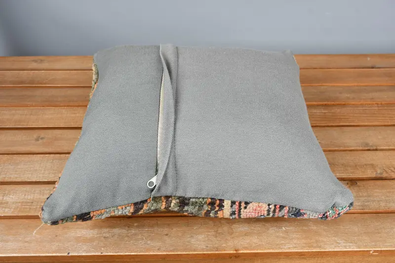 Pillow for Couch, 14x14 Yellow Cushion, Pillow, Ethnic Pillow Cover Cushion Cover, Handmade Kilim Cushion, Ethnical Kilim Rug Pillow, Cotton Cushion - 5
