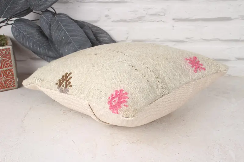 Antique Pillows, Kilim Pillow, Vintage Pillow, Toss Cushion Cover, Kilim Cushion Sham, Pillow Case, 12x12 White Cushion Case, Couch Pillow Case - 6