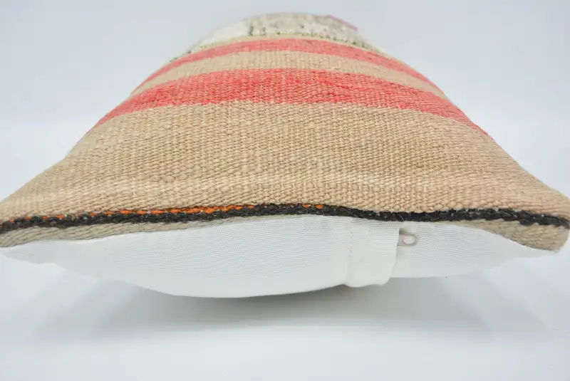 Vintage Kilim Pillow, Gift Pillow, Pet Pillow Sham, Muted Pillow, 12x24 Pink Pillow, Ethnic Throw Pillow Sham, Pillow, Vintage Pillow - 5
