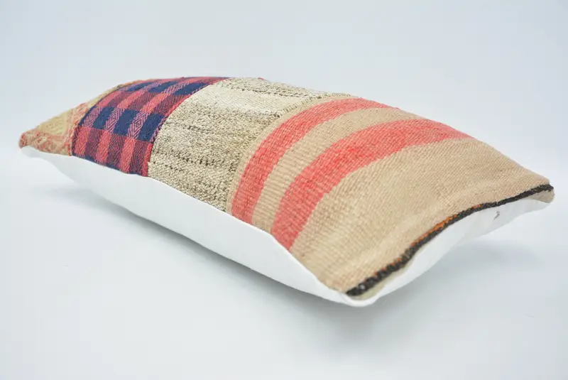 Vintage Kilim Pillow, Gift Pillow, Pet Pillow Sham, Muted Pillow, 12x24 Pink Pillow, Ethnic Throw Pillow Sham, Pillow, Vintage Pillow - 6