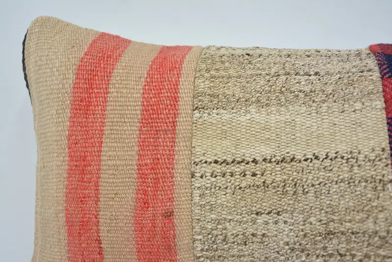 Vintage Kilim Pillow, Gift Pillow, Pet Pillow Sham, Muted Pillow, 12x24 Pink Pillow, Ethnic Throw Pillow Sham, Pillow, Vintage Pillow - 2