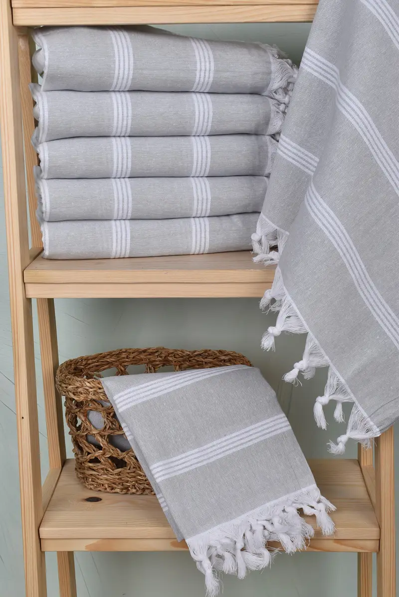 70x30 Cotton Striped Towel, Fringed Turkish towel for poolside, Sand-free towel, Yoga Towel, Gift For Best Friend, Bachelor Gifts, Beach Towel Gift - 3