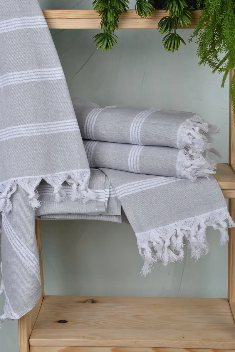 70x30 Cotton Striped Towel, Fringed Turkish towel for poolside, Sand-free towel, Yoga Towel, Gift For Best Friend, Bachelor Gifts, Beach Towel Gift - 6