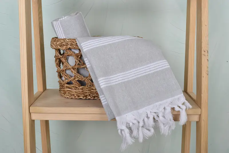70x30 Cotton Striped Towel, Fringed Turkish towel for poolside, Sand-free towel, Yoga Towel, Gift For Best Friend, Bachelor Gifts, Beach Towel Gift - 4