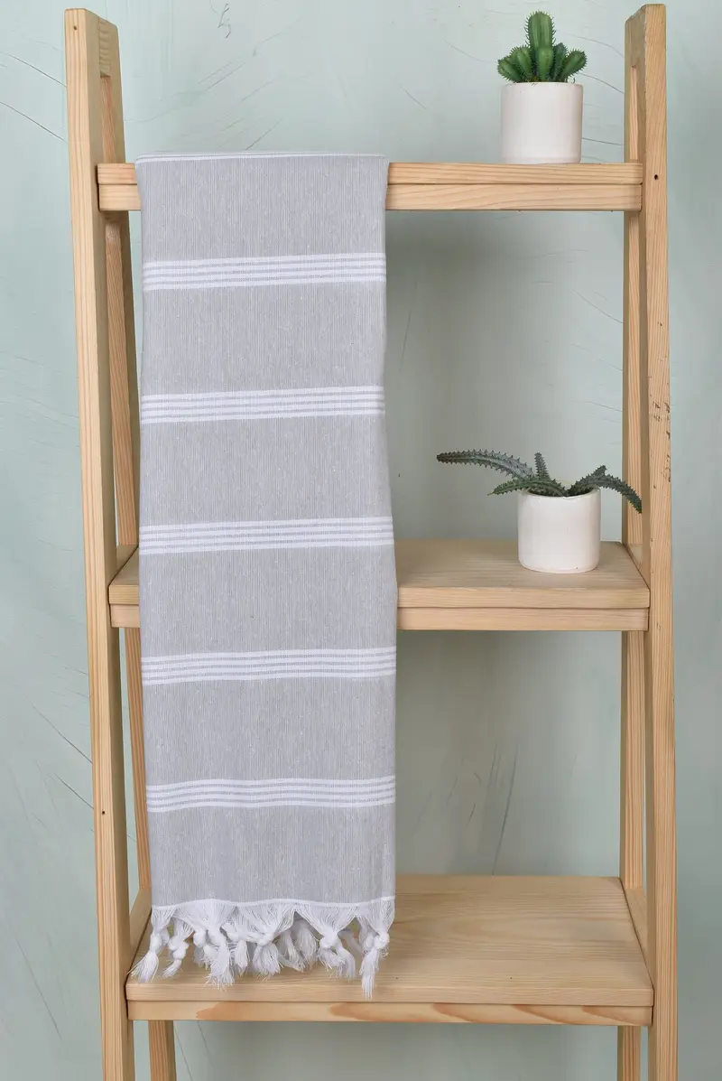 70x30 Cotton Striped Towel, Fringed Turkish towel for poolside, Sand-free towel, Yoga Towel, Gift For Best Friend, Bachelor Gifts, Beach Towel Gift - 8
