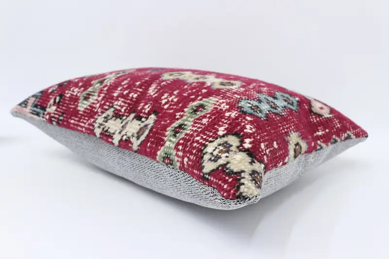 Vintage Pillow, Vintage Kilim Throw Pillow, Pillow Case, Boho Throw Cushion Cover, Boho Pillow Sham Cover, 16x24 Red Pillow Case, Retro Cushion Case - 6