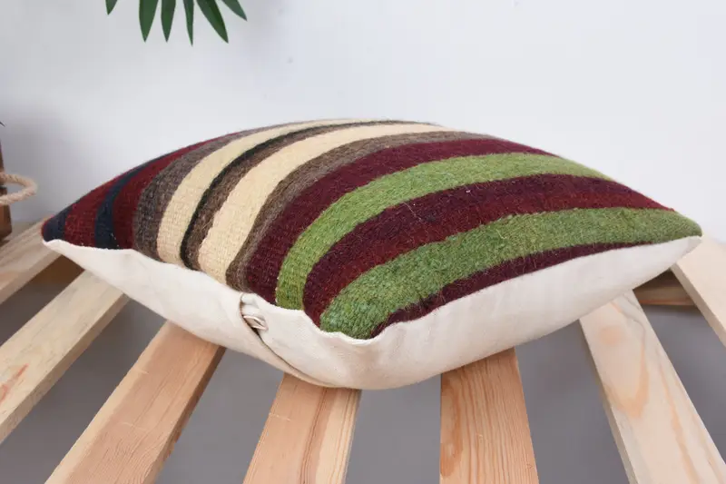 Colorful Cushion, Cushion, Kilim Pillow Cover, Antique Pillows, Vintage Kilim Pillow, 12x12 Blue Cushion Cover, Garden Pillow Case - 6