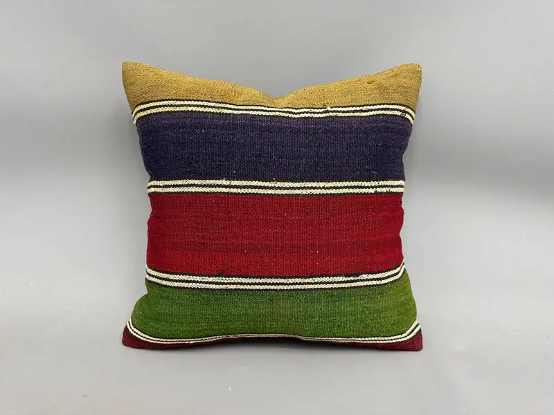 18x18 Green Pillow Cover, Rustic Pillow Case, Aztec Cushion Case, Boho Pillow, Turkish Pillow, Kilim Cushion Sham, Wholesale Pillow, Pillow Case - 4