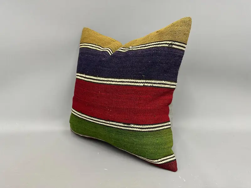 18x18 Green Pillow Cover, Rustic Pillow Case, Aztec Cushion Case, Boho Pillow, Turkish Pillow, Kilim Cushion Sham, Wholesale Pillow, Pillow Case - 3
