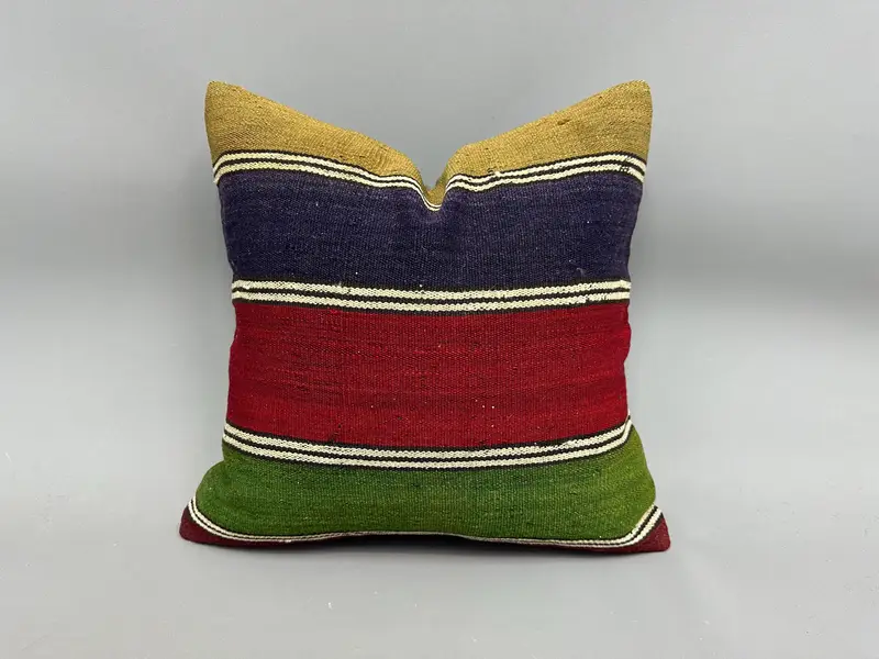 18x18 Green Pillow Cover, Rustic Pillow Case, Aztec Cushion Case, Boho Pillow, Turkish Pillow, Kilim Cushion Sham, Wholesale Pillow, Pillow Case - 1