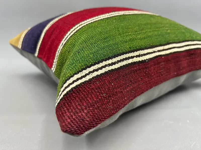 18x18 Green Pillow Cover, Rustic Pillow Case, Aztec Cushion Case, Boho Pillow, Turkish Pillow, Kilim Cushion Sham, Wholesale Pillow, Pillow Case - 6