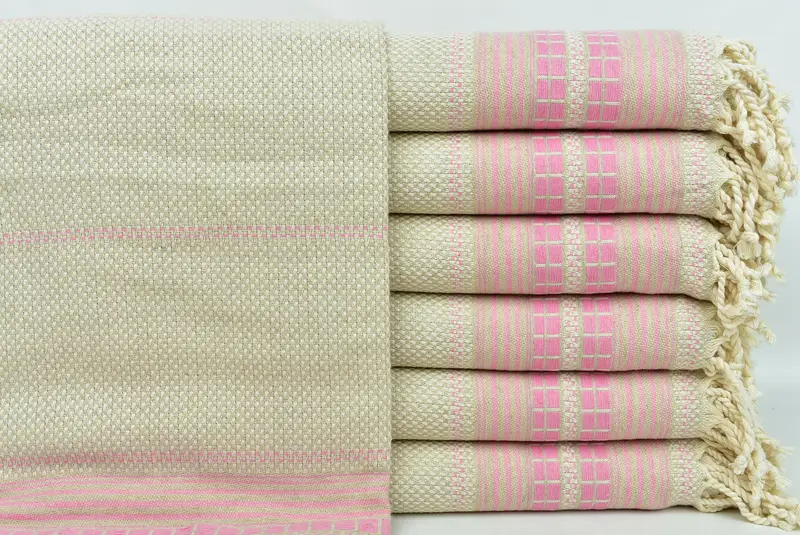 Personalized Gift For Her, Bachelorette Gifts, Handmade Gift, Sand-resistant Turkish towel for travel, 68x40 Linen Striped Towel, Best Beach Towel - 1