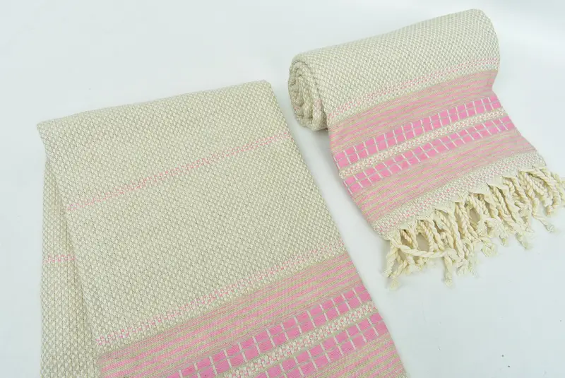 Personalized Gift For Her, Bachelorette Gifts, Handmade Gift, Sand-resistant Turkish towel for travel, 68x40 Linen Striped Towel, Best Beach Towel - 7