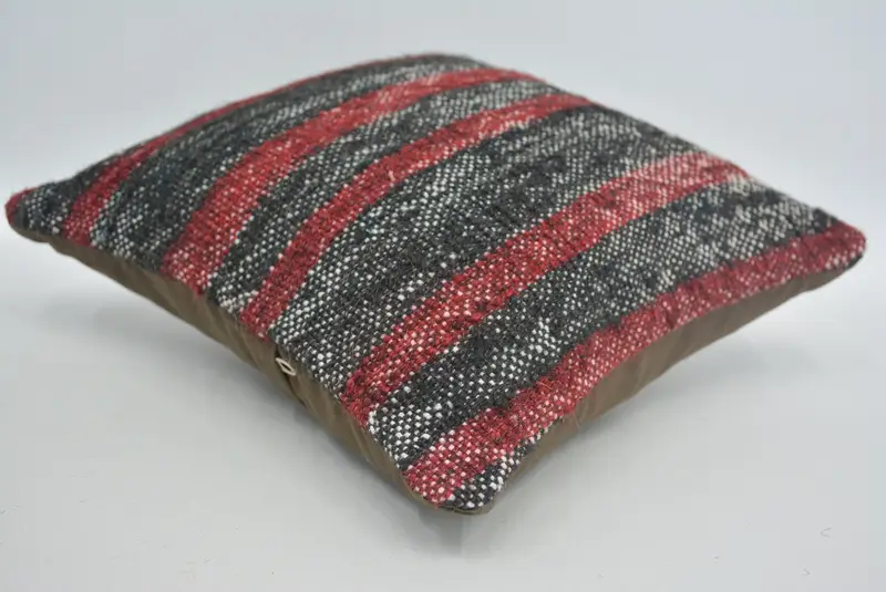 Ethnical Kilim Rug Pillow, Boho Pillow Sham Cover, Home Decor Pillow, Garden Cushion Cover, 12x12 Black Pillow Cover, Cushion Cover - 6