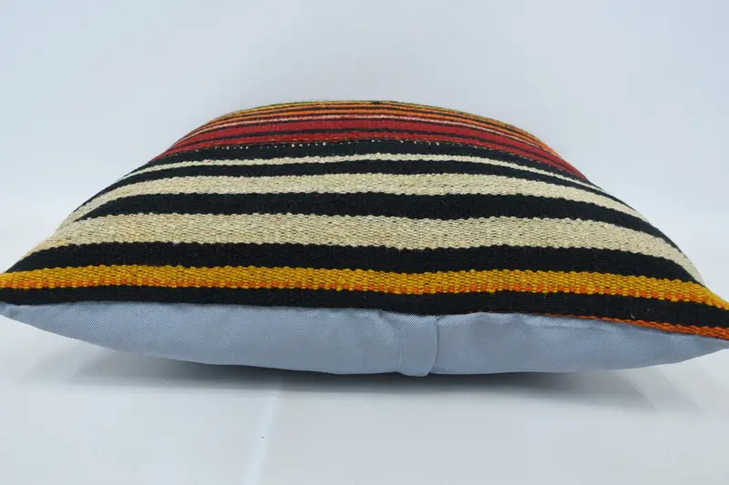 24x24 Red Pillow, Pillow Sham, Square Throw Pillow, Kilim Pillow, Vintage Kilim Pillow, Pastel Pillow Case, Boho Chic Pillow, Turkish Kilim Pillow - 5