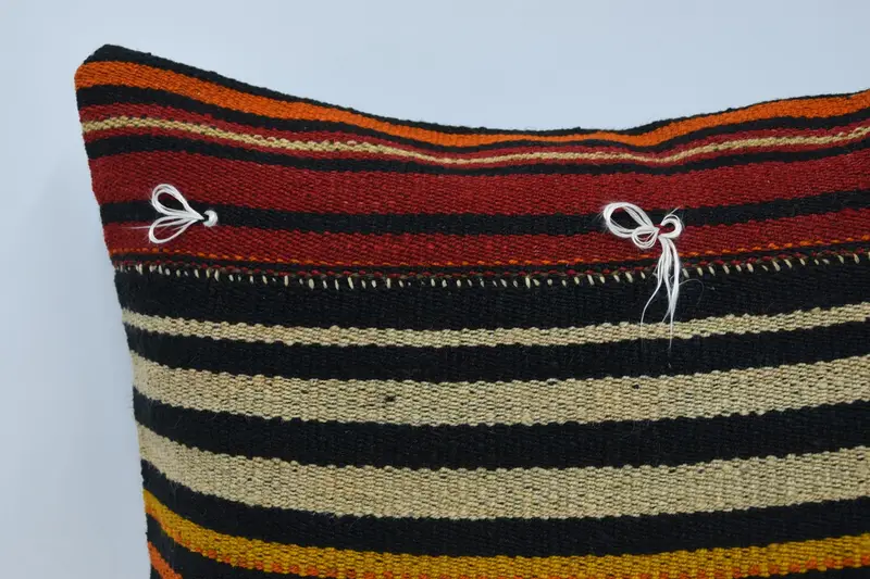 24x24 Red Pillow, Pillow Sham, Square Throw Pillow, Kilim Pillow, Vintage Kilim Pillow, Pastel Pillow Case, Boho Chic Pillow, Turkish Kilim Pillow - 2