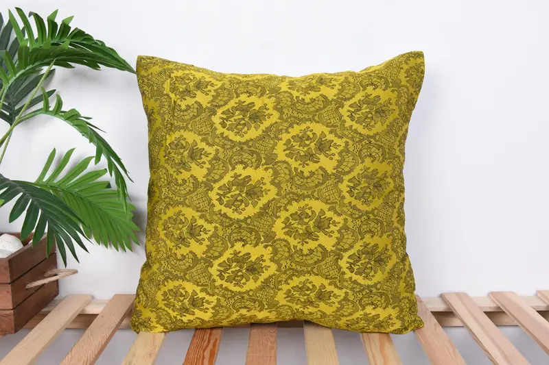 Interior Designer Pillow, Vintage Pillow, Pillow Case, Kilim Pillow Cover, 20x20 Yellow Pillow Sham, Bright Pillow, Ethnic Pillow Cover Pillow Cover - 1