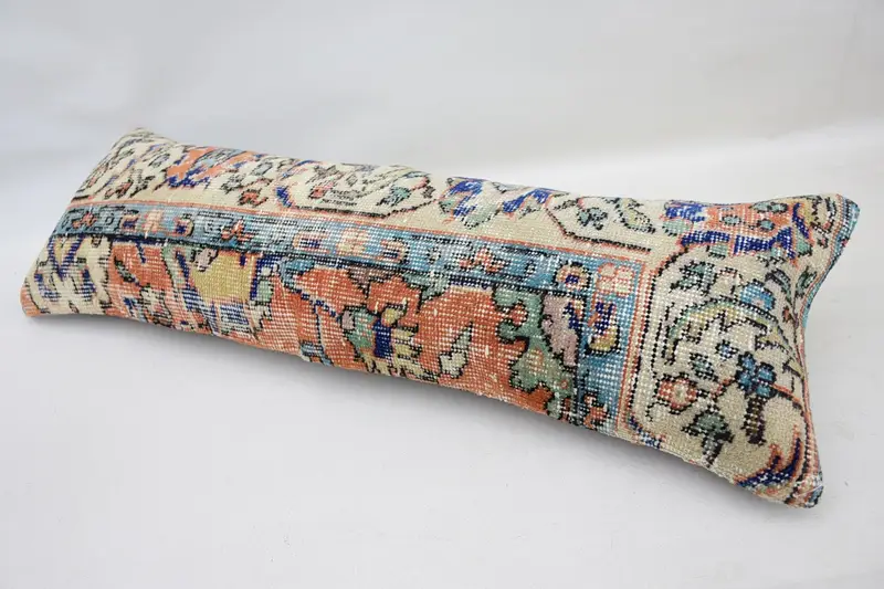 Turkish Pillow, Ethnical Kilim Rug Pillow, 12x36 Beige Cushion Case, Pillow, Custom Cushion Case, Home Decor Pillow, Sustainable Cushion - 5