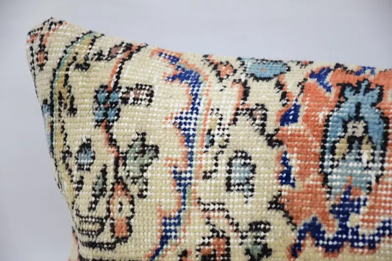 Turkish Pillow, Ethnical Kilim Rug Pillow, 12x36 Beige Cushion Case, Pillow, Custom Cushion Case, Home Decor Pillow, Sustainable Cushion - 2