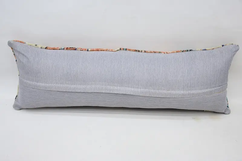 Turkish Pillow, Ethnical Kilim Rug Pillow, 12x36 Beige Cushion Case, Pillow, Custom Cushion Case, Home Decor Pillow, Sustainable Cushion - 6